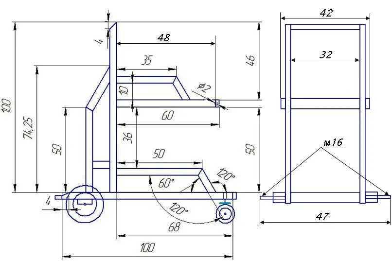 Телега своими руками размеры. Сварочная тележка для полуавтомата чертеж с размерами. Тележка для сварочного аппарата чертеж. Сварочные полуавтоматы с баллоном чертёж.