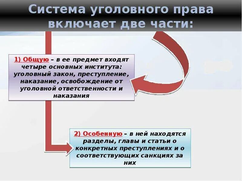 Уголовное право структура. Структура уголовного законодательства.