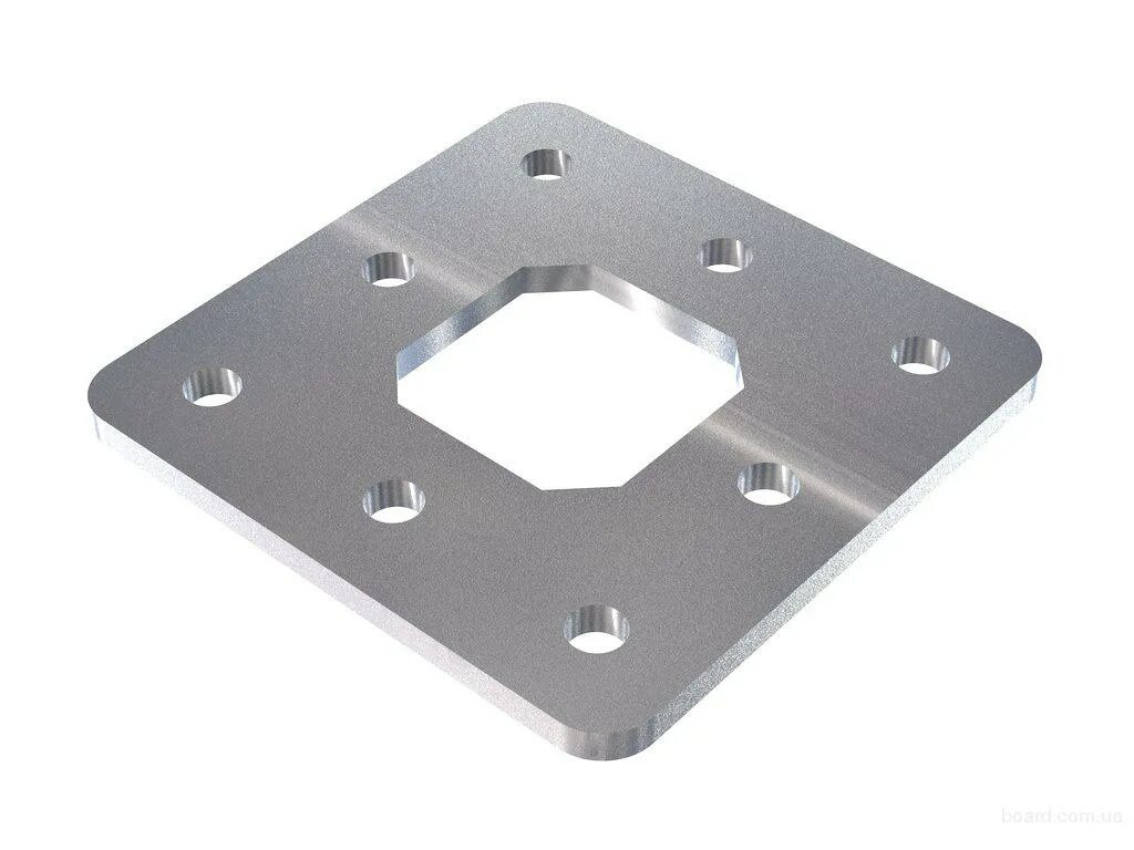 Лофтированный фланец квадратный. Фланец для профильной трубы 80x40мм. Din2636. Столб 62х55х1,4х2065 ral 6005. Подшипник 8luu.