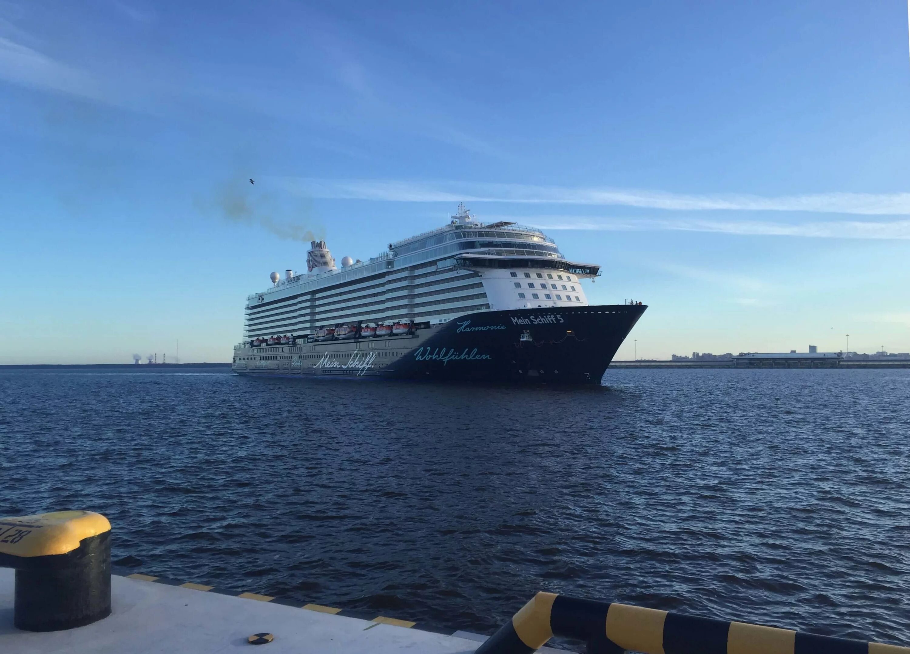 Круизный лайнер Mein Schiff. Пассажирские корабли Питера. Современные корабли в порту. Порт с пассажирским кораблем.