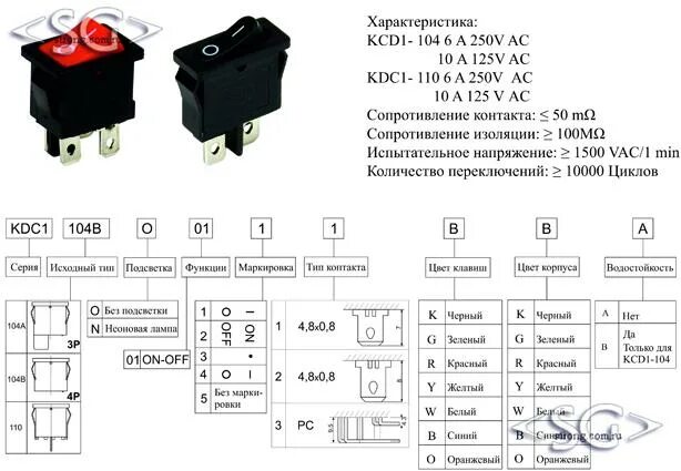 Kcd1 переключатель зеленый on-off (10a 250vac). переключатель клавишный kcd1-104. 820-4635065. выключатель kcd1-1 6a 250v on -off- on. 4 мм.