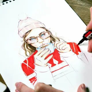 Как нарисовать маркерами человека