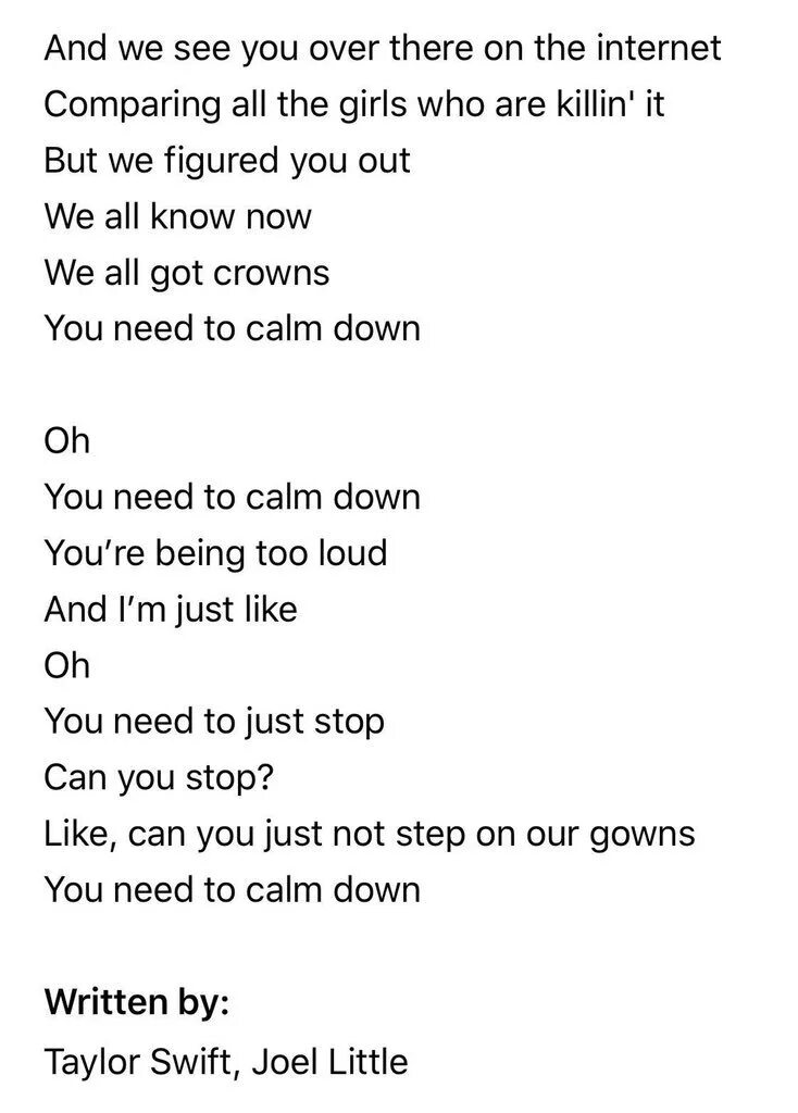 Down слово. Calm down Lyrics. Calm down текст. You need to Calm down Taylor Swift перевод. Like down перевод