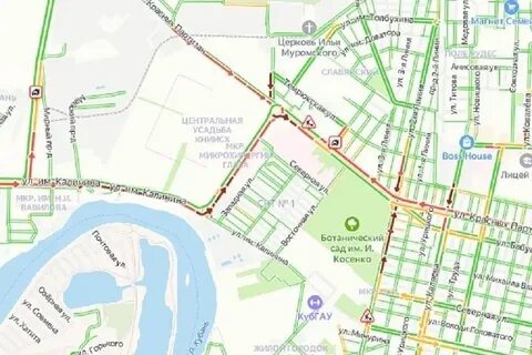 Карта краснодара красная