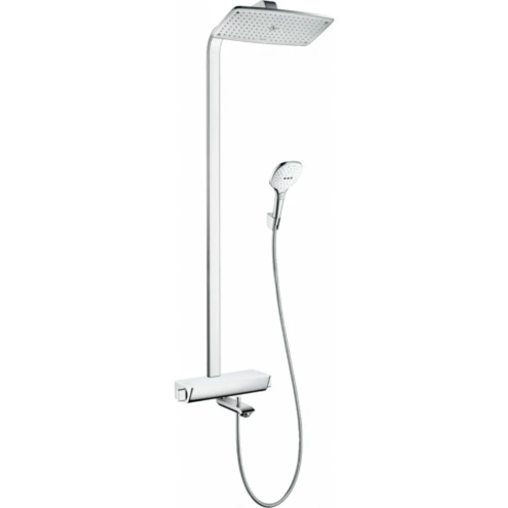 Душевая стойка Hansgrohe Raindance select e 360 Showerpipe 27113400. Душевая система Hansgrohe Raindance select e 360 Showerpipe с термостатом 27112000. Hansgrohe Raindance select e 360 Showerpipe для ванны с термостатом, хром 27113000. Душевая стойка Hansgrohe Raindance select e 360 Showerpipe 27112400.