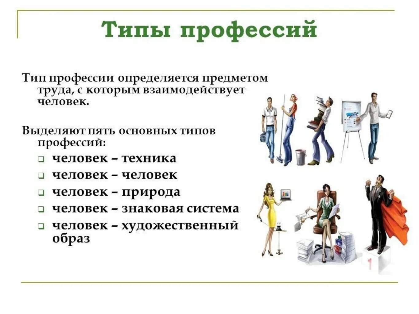 Люди профессий в школе. Типы профессий. Профессии типа человек человек. Профессии виды профессий. Типы профессий человек.