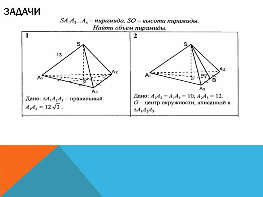 Пирамида тест 10 класс с ответами. Пирамида 10 класс задачи на готовых чертежах. Стереометрия таблица 11.8 правильная пирамида. Усеченная пирамида на готовых чертежах 10 класс. Объем пирамиды задачи.