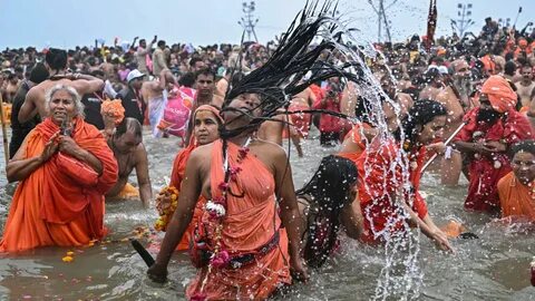 Millions of Hindu pilgrims are gathering in India to bathe in sacred waters...