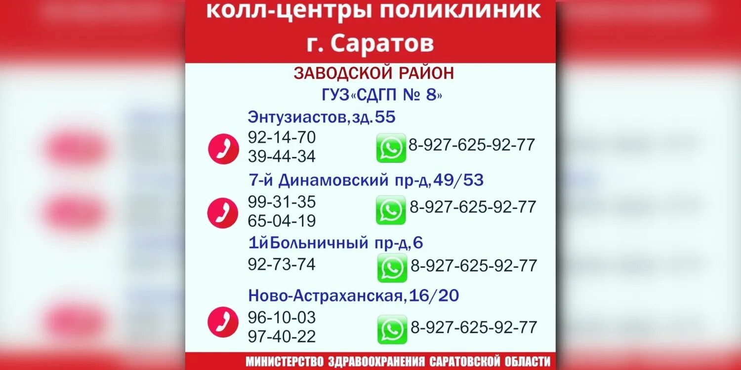 Телефон 12 поликлиники саратов