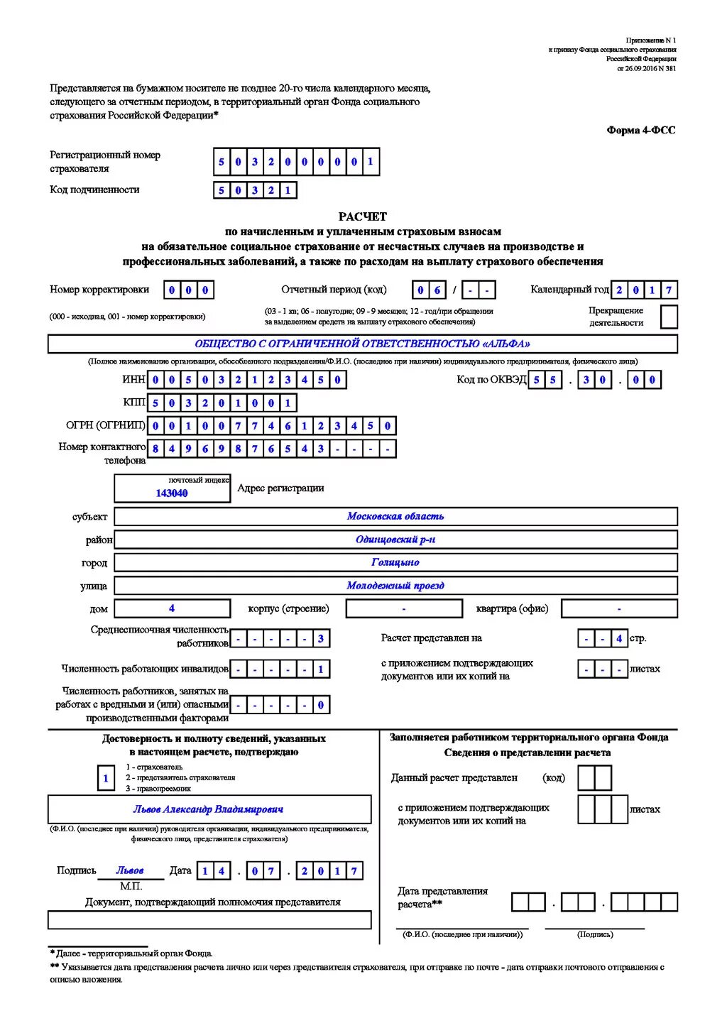 Код подчиненности в сфр