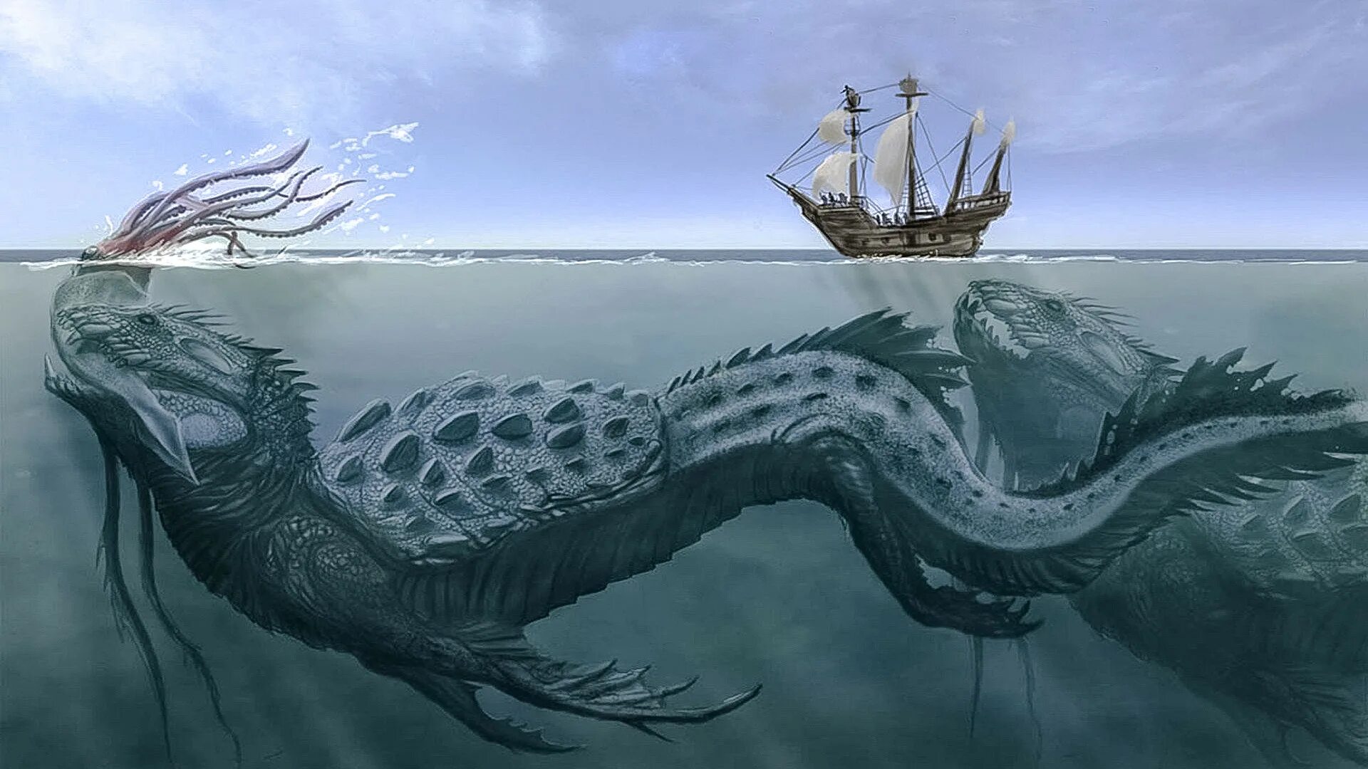 Приключения кракена 2023. Морской дракон Левиафан. Левиафан и Кракен. Болотный Кракен. Хафгуфа подводный монстр.