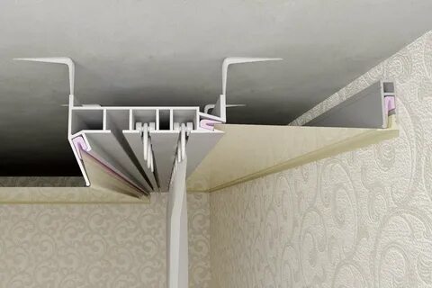 Скрытый карниз для натяжного в ванную