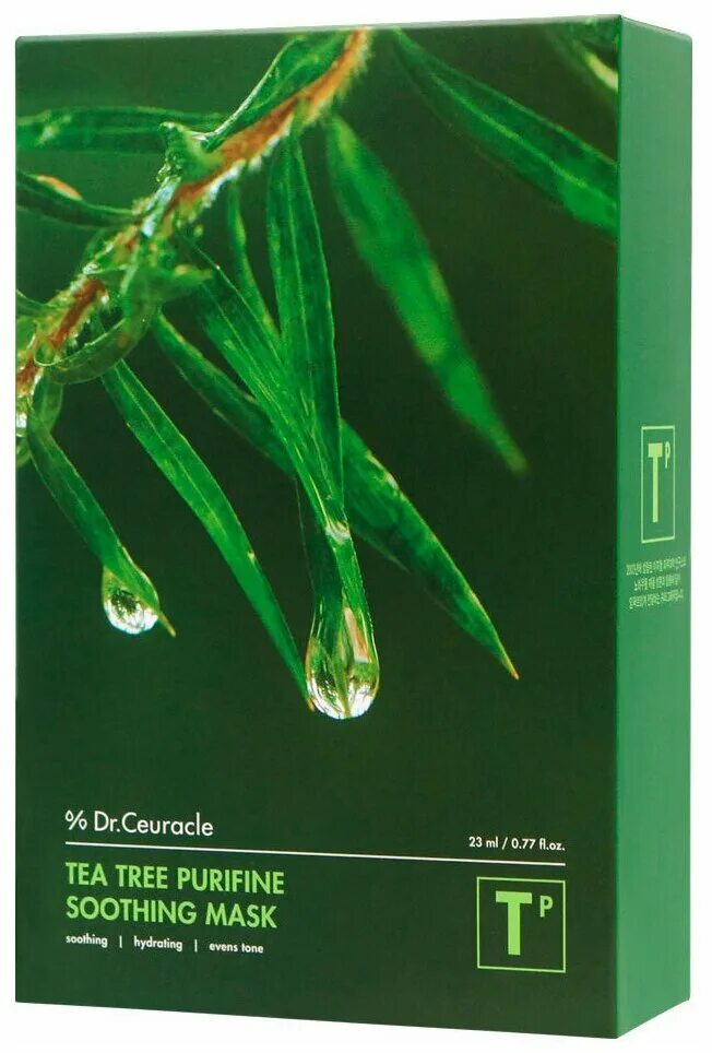 Dr ceuracle чайное дерево. Маска тканевая для лица "чайное дерево" Tea Tree Purifine, 23 мл, Dr. ceuracle. Dr.ceuracle Tea Tree Purifine Soothing Mask 23мл. Dr ceuracle маски тканевые. Тканевая маска с чайным деревом Dr ceuracle Tea.