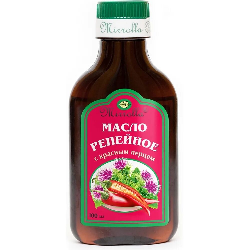 Как применять репейное масло. Репейное масло 100мл(Мирролла). Репейное масло с красным перцем 100мл Миролла. Масло репейное с красным перцем Mirrolla 100 мл. Масло репейное красный.перец 100мл фл..