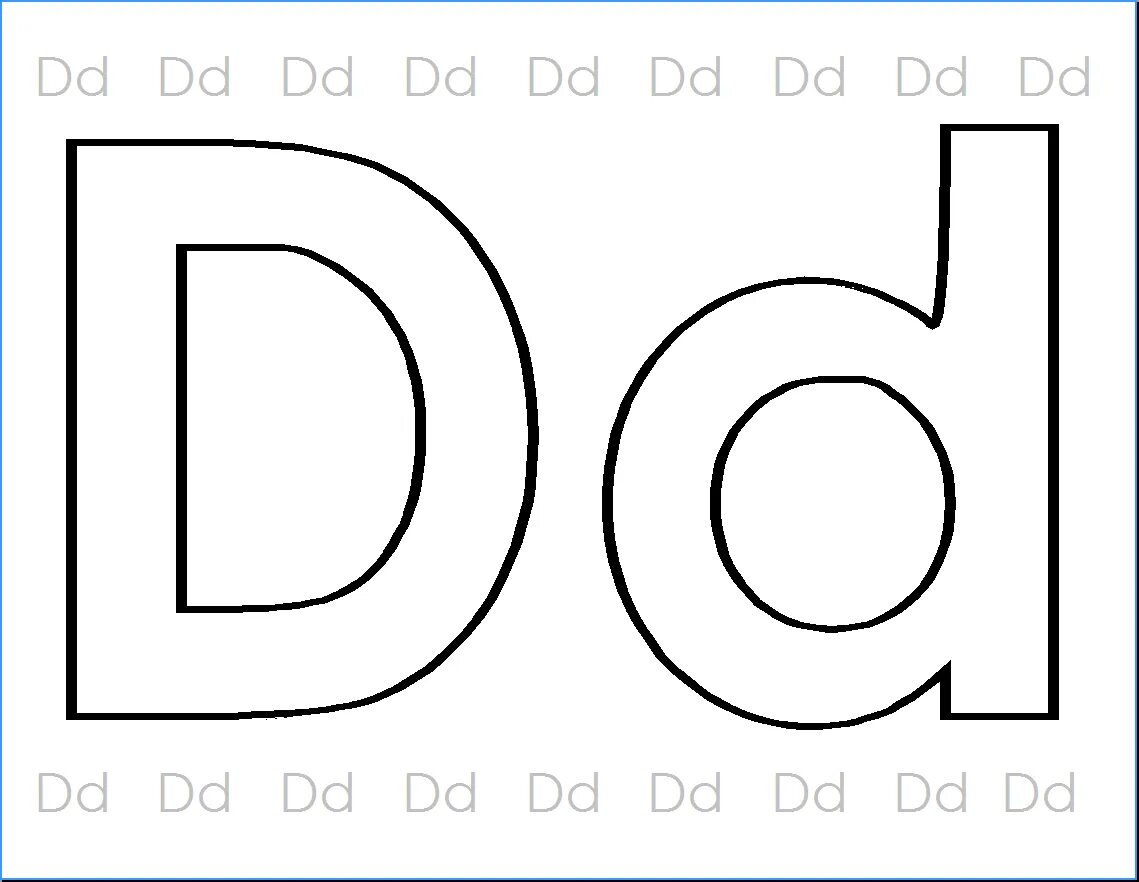 Буква дд. Английская буква д. Английская буква DD. Раскраска буква DD. Трафарет буквы d.