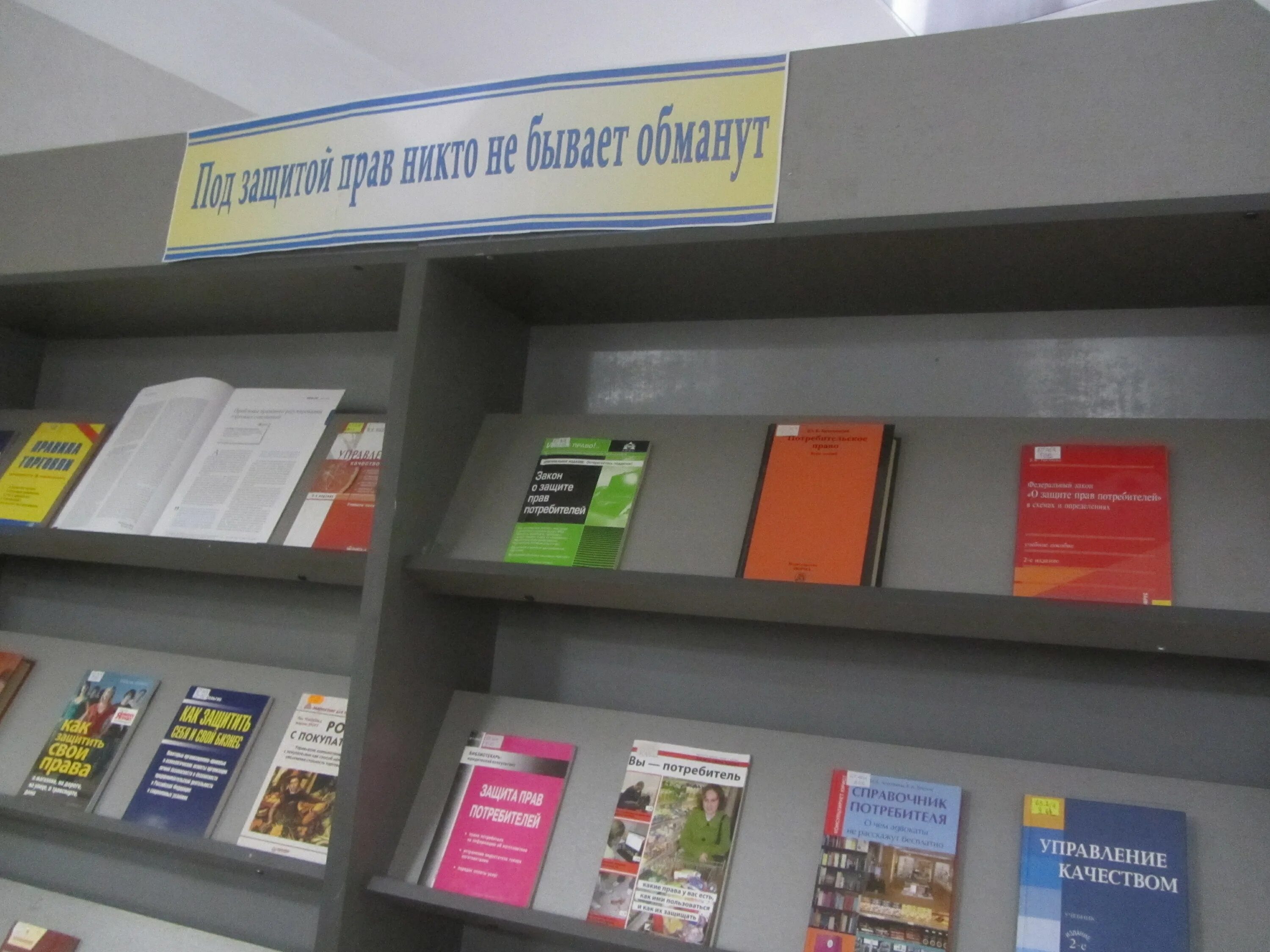 потребитель под защитой закона. книжная выставка ко дню потребителя. книжная выставка защита прав потребителей. потребитель. издания библиотеки.