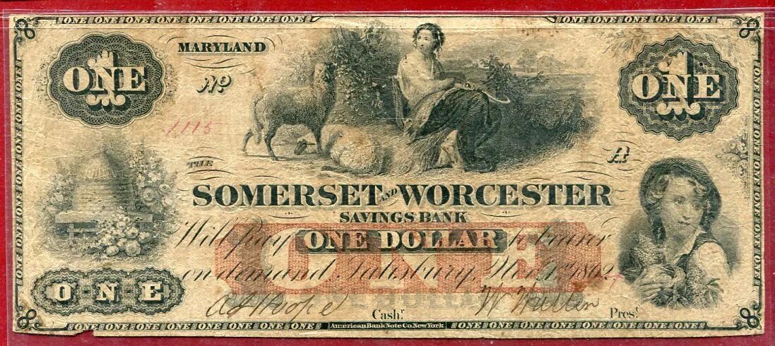 500 Долларов США 1862. Мэрилэнде 1862 год плантации. Потратить 1 доллар
