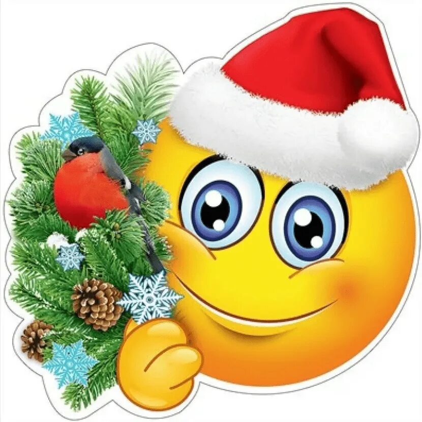 Новогодние смайлики. Любые смайлы. Прикольные смайлики. Смайлик с новым годом. Смайлик в шапке.