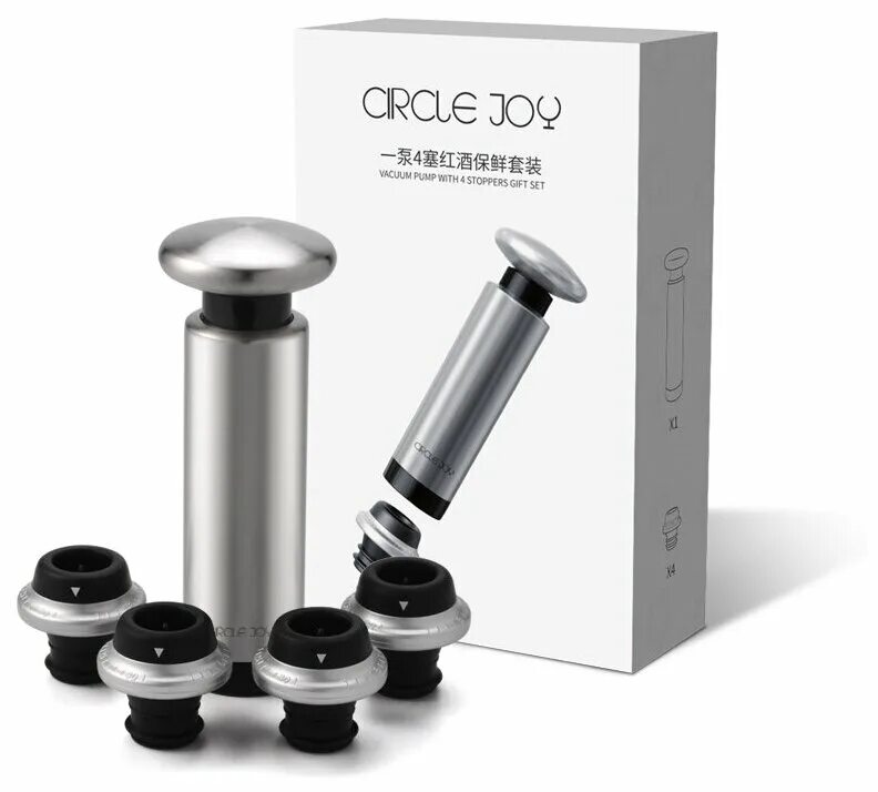 Circle joy набор. Набор для вина xiaomi circlejoy red wine storage set silver (cj-js05). набор аксессуаров для вина circle joy. набор из 6 пробок для вакуумного насоса melita от vacu vin.