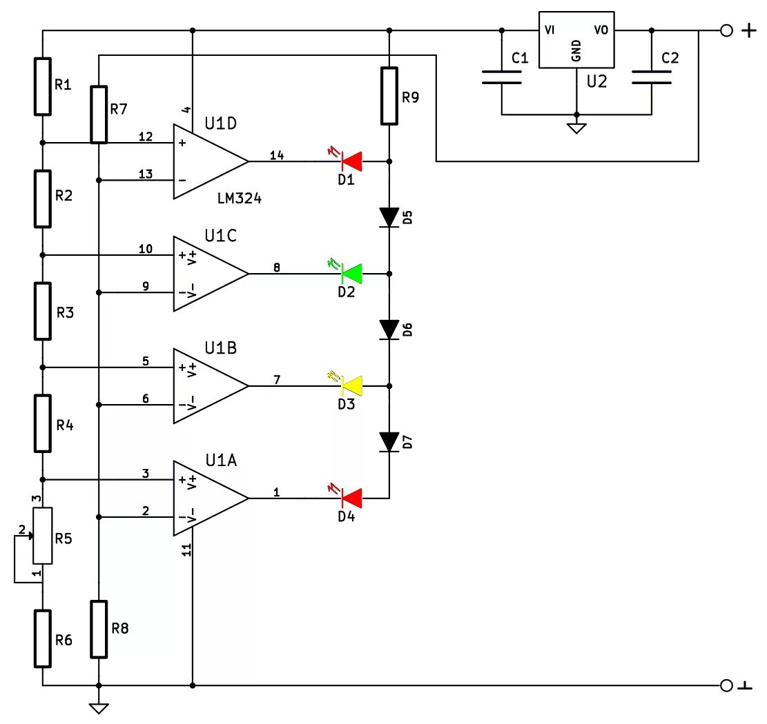 Индикатор напряжения на lm339. Lm339 схема индикатора универсального. Индикатор заряда аккумулятора lm324. Схема индикатора уровня сигнала на светодиодах на лм324. Схема светодиодного индикатора