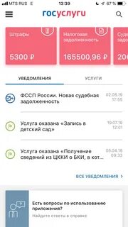 Госуслуги взыскания