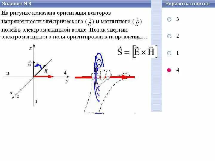 Направление плотности потока. Направление вектора плотности потока энергии электромагнитного поля. Колебания векторов напряженности магнитного и электрического полей. Ориентация векторов напряженности электрического. Ориентация вектора напряженности электрического поля.