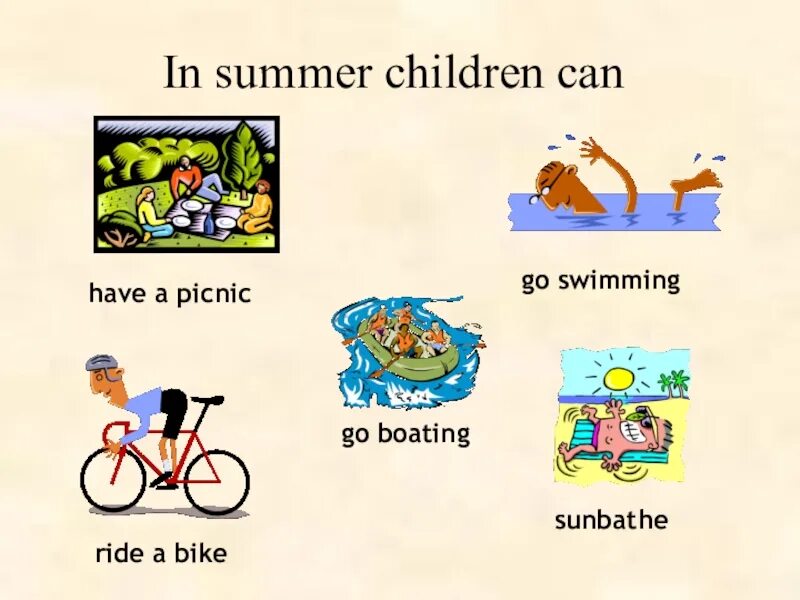 What can we do in Summer. In Summer i can. What did you do in Summer. Summer activities презентация. Can you ride me