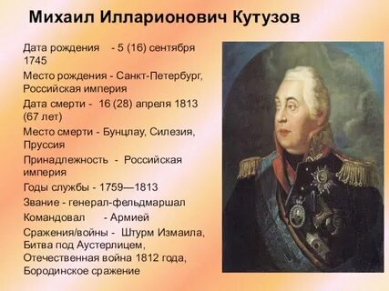 Жизнь михаила кутузова