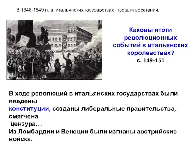 Революционные события в истории. Конституция Италии 1861. Итальянское королевство итоги революции. Итоги революции в Италии. Революция в Италии итог ход событий.