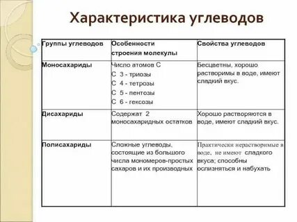 Строение углеводов биология кратко