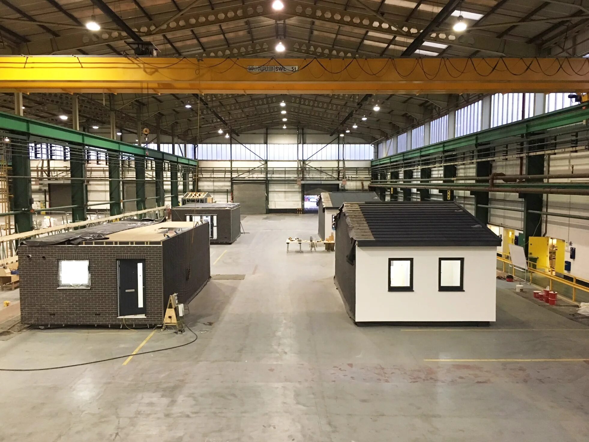 Module factory. Modular building factory. factory-built homes.