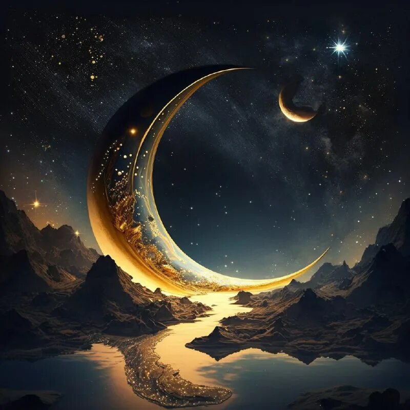 красивый месяц на небе. черный сон. сон 23 лунный. голубое полнолуние. 23 лунный день.