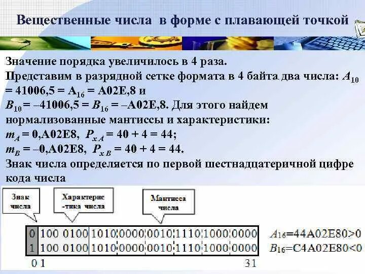 Поле вещественных чисел. Порядок числа с плавающей точкой. представление чисел в форме с плавающей точкой. форма с плавающей точкой. формат числа с плавающей точкой.