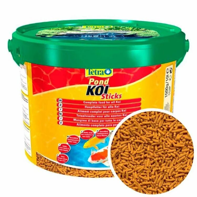 Корм для прудовых рыб Tetra Pond KOISTICKS 10л гранулы. Tetra Pond Sticks 10л. Корм для рыб Tetra Pond Sticks 10л. Tetra Pond корма 10 л. Корм для карпа кои