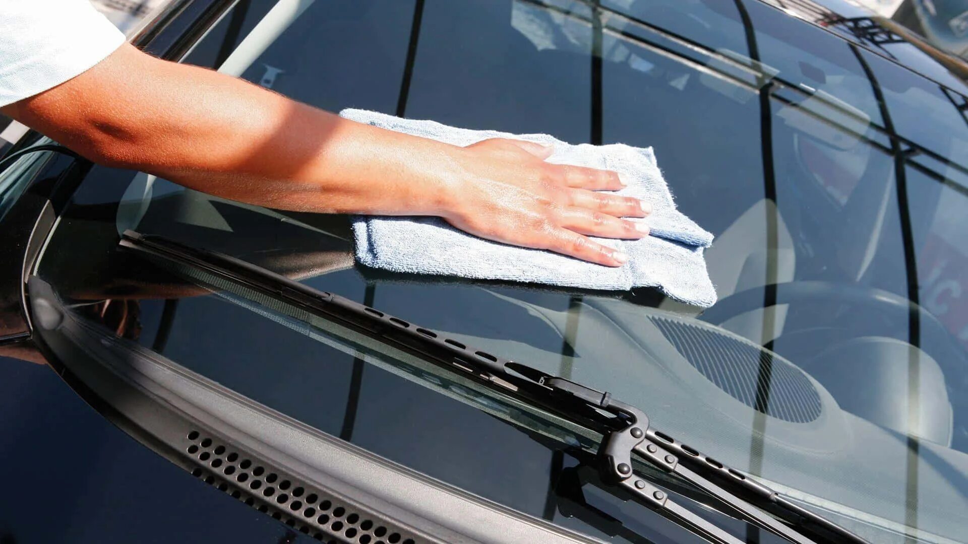 The car is being washed. The car is being washed