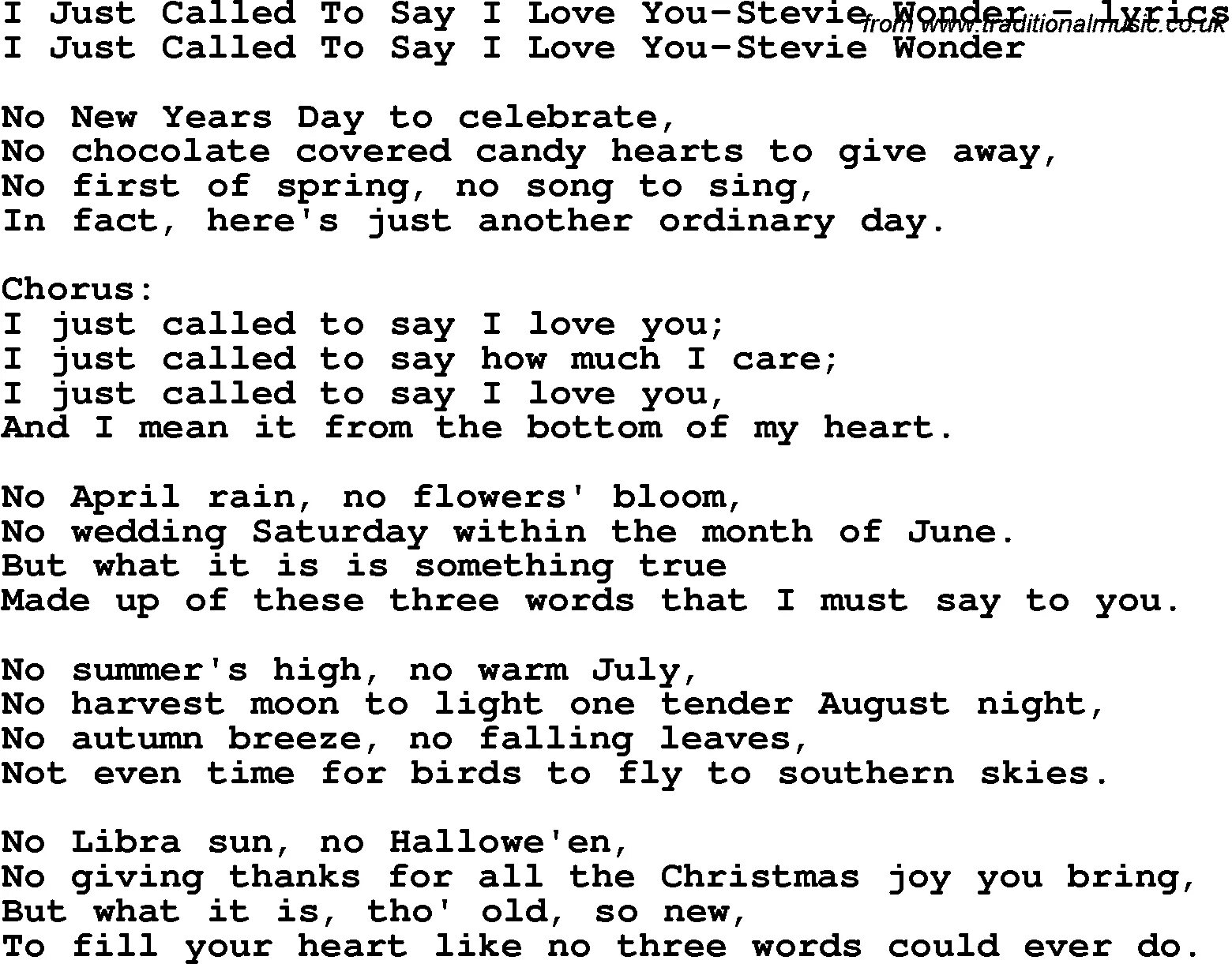 I just Called to say i Love you текст. Stevie Wonder i just Called to say i Love you текст. Песня i just Called to say i Love you. I just Called to say текст песни. Туту туту песня на английском