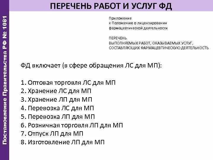 Перечень работ составляющих фармацевтическую деятельность. Перечень работ и услуг, составляющих фармацевтическую. перечень работ и услуг, составляющих фармацевтическую деятельность. приложение к положению. приложение утвержденный перечень лицензируемых работ (услуг).