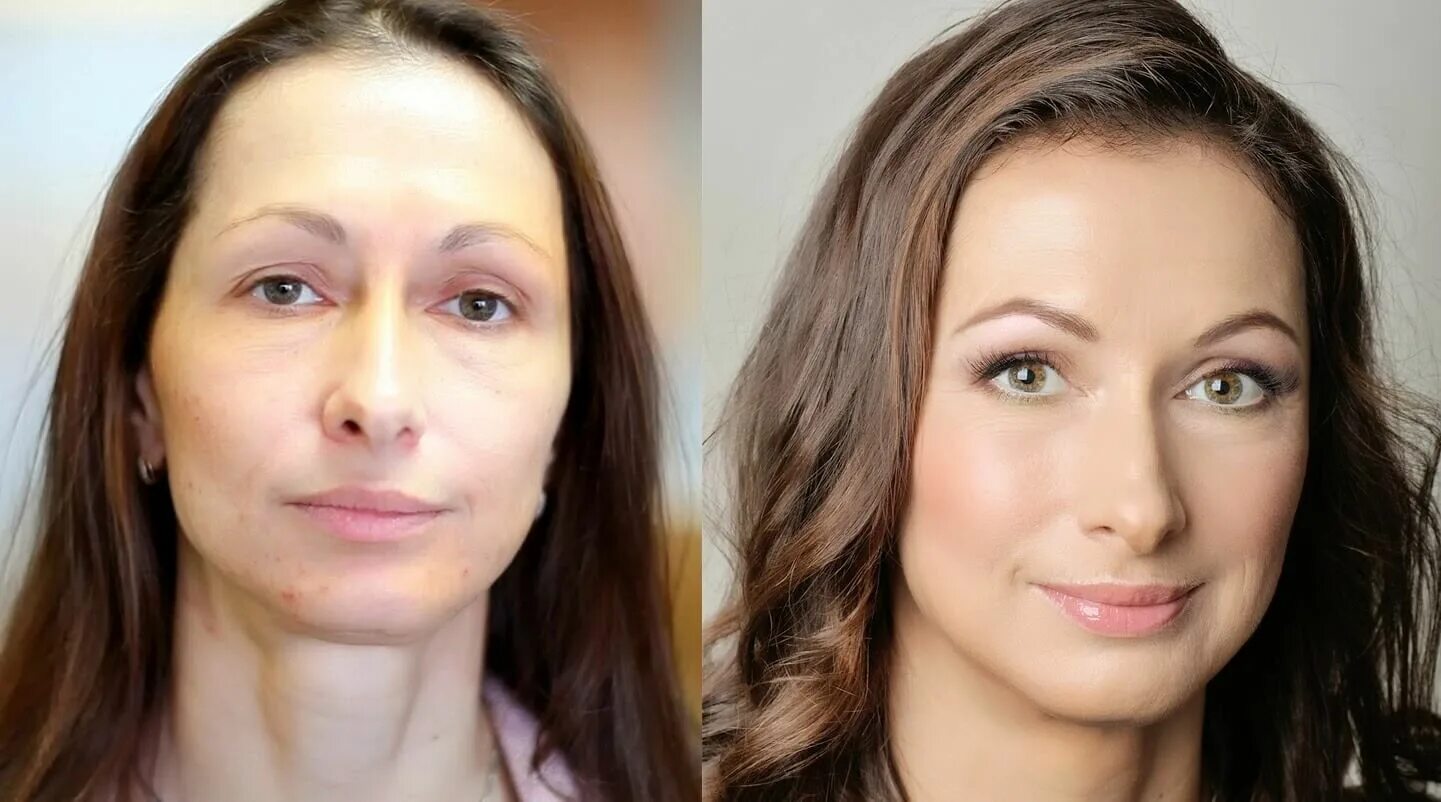 Антивозрастной макияж. Красивый омолаживающий макияж. Женщина 40 лет без макияжа. Макияж 40+.