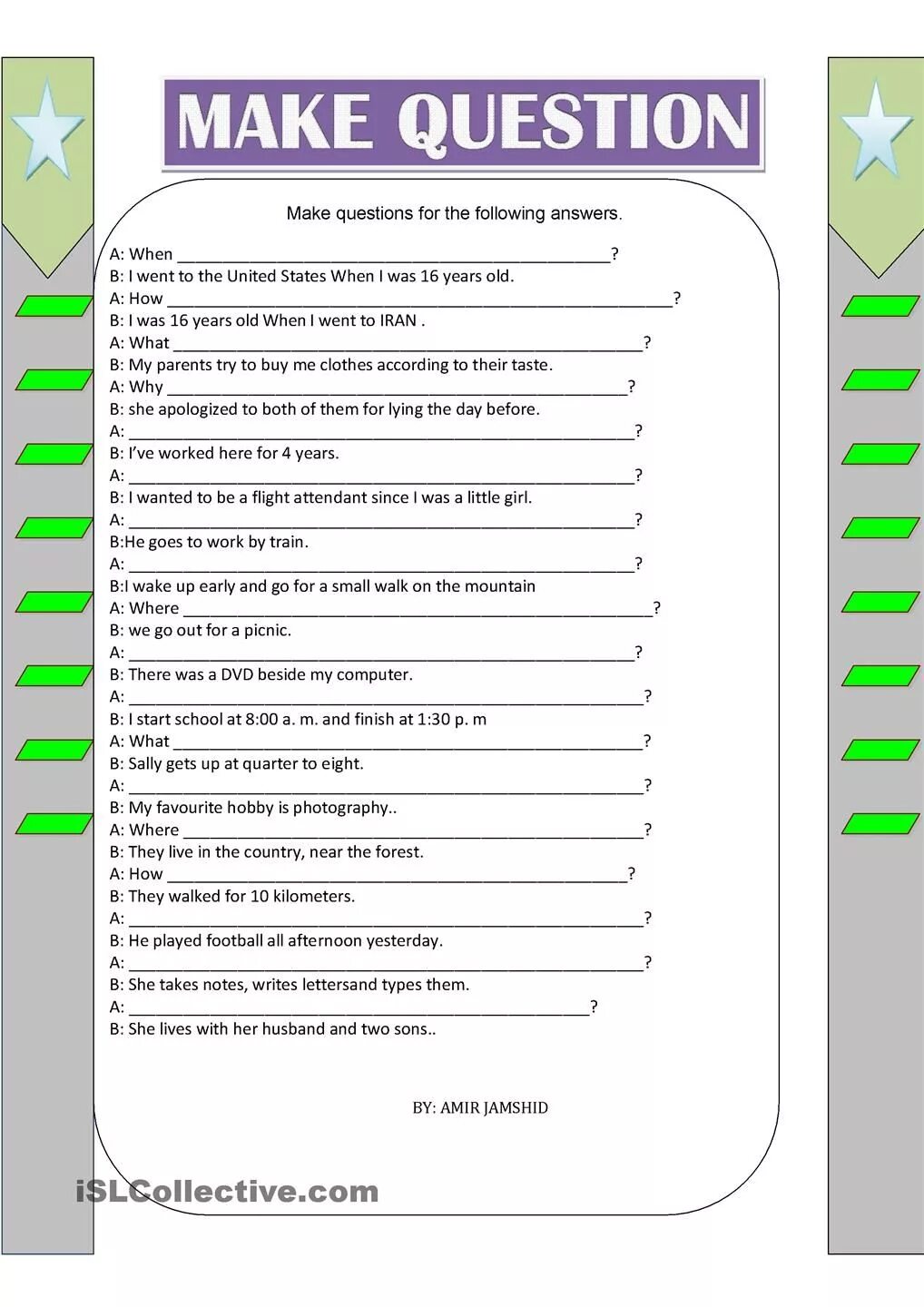 Back up questions