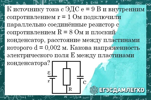 Эдс источника равна 2 в внутреннее. Внутреннее сопротивление источника постоянного тока. плоский конденсатор соединен с резистором. к источнику тока с эдс 9 в и внутренним сопротивлением 1 ом. внутреннее сопротивление эдс.