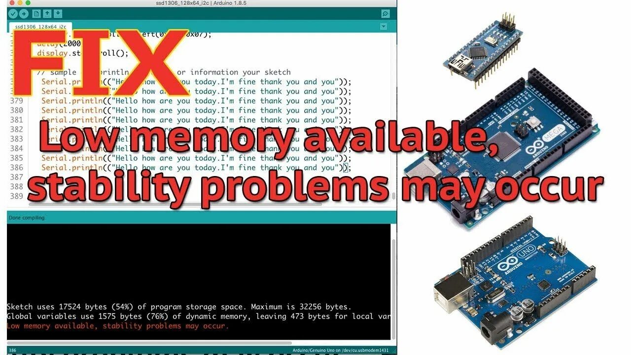 Low available memory detected. Low memory.