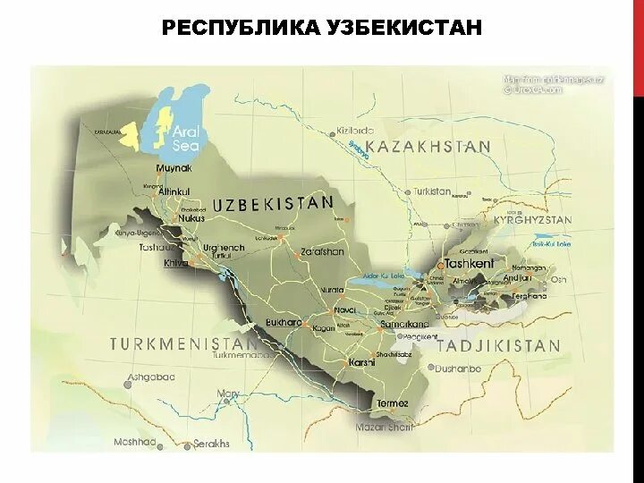 Ближайшие города к узбекистану