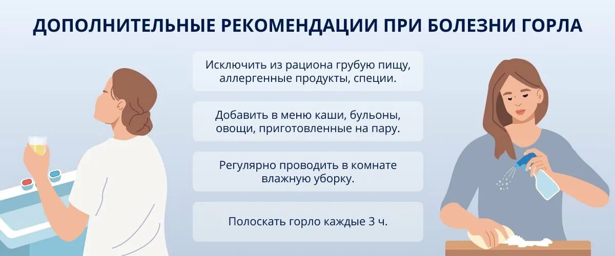 Врач обратиться горло больной. Болит горло рекомендации. Советы при першении в горле. Рекомендации при боли в горле.