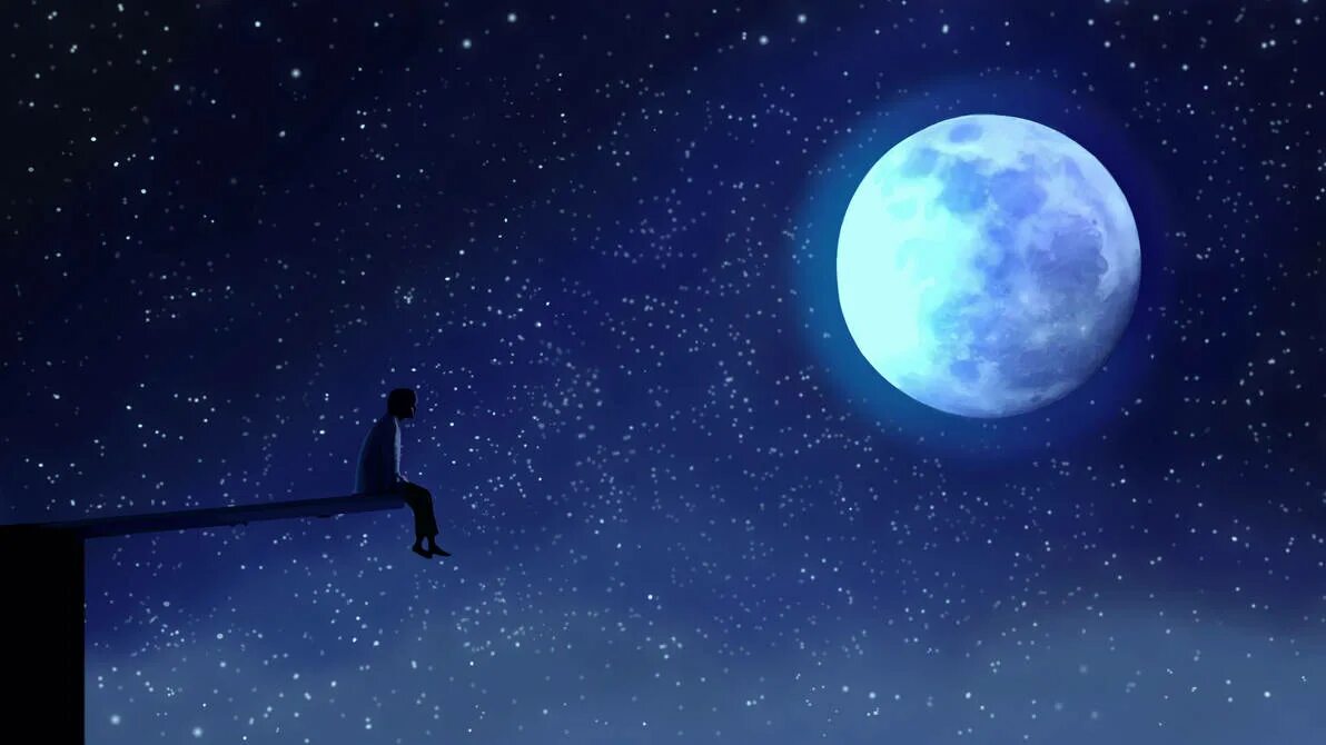 Небо бтс. Jimin Serendipity. Serendipity BTS. Звездное небо с луной. Луна на фоне звездного неба.