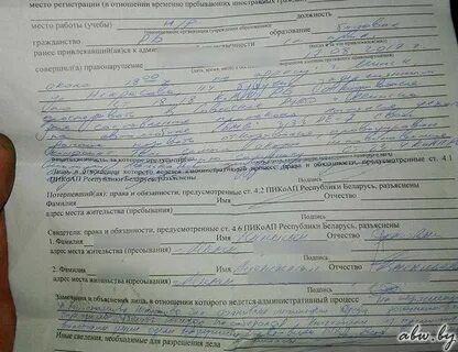 Протокол водителя