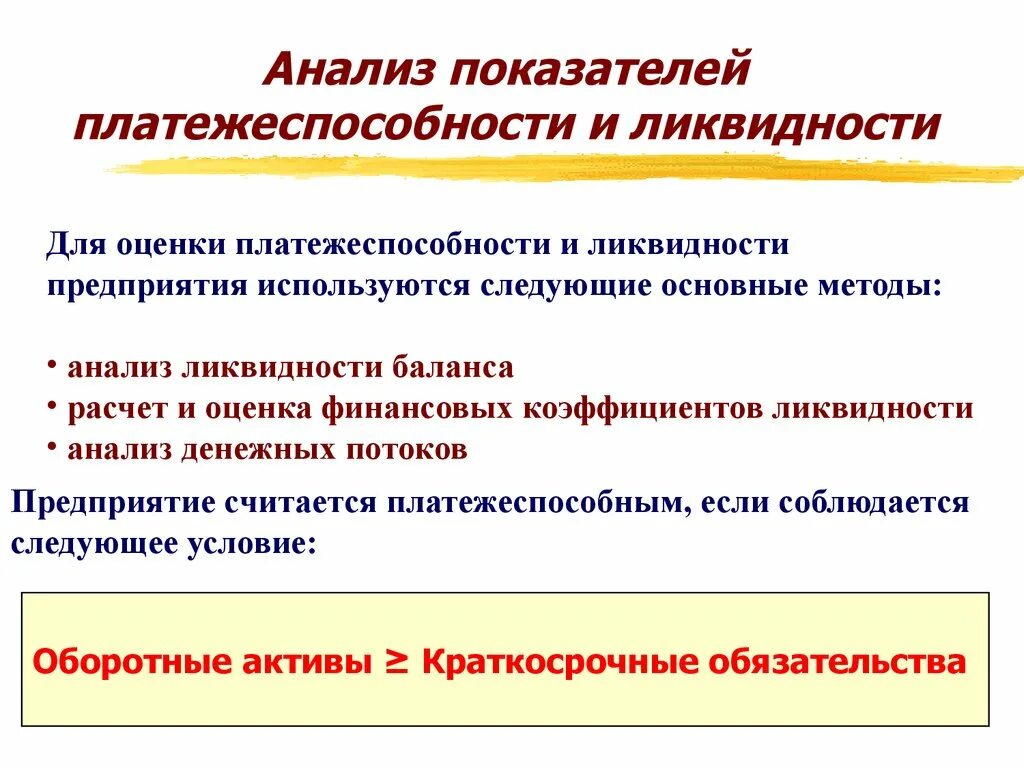 Анализ и оценка платежеспособности организации