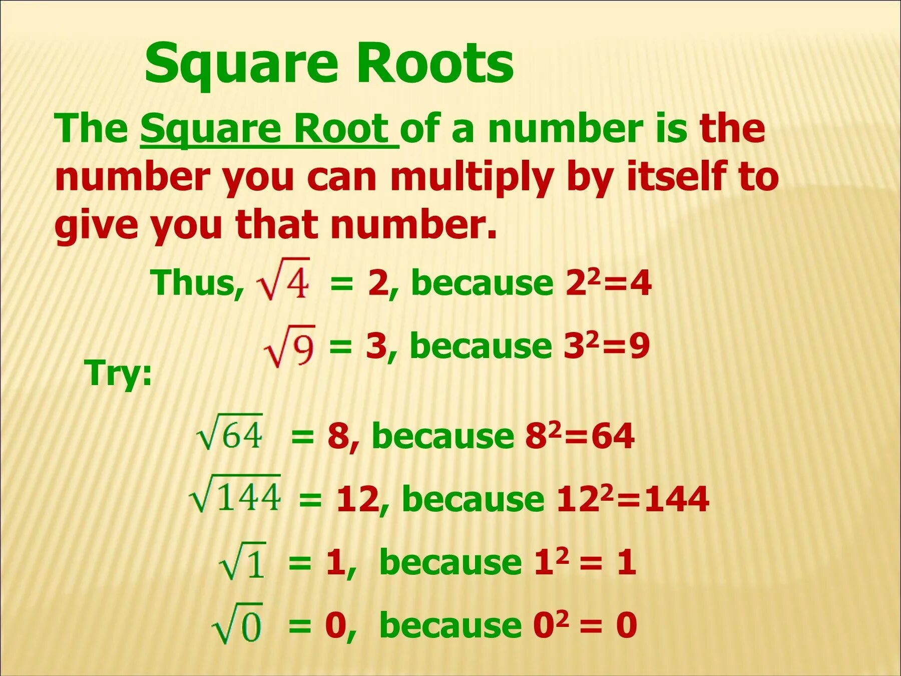 Квадратный корень из 100 сколько. Square root. Squares and Square roots. Квадратный корень 169. Square root Math.