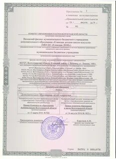 Детская школа искусств документы