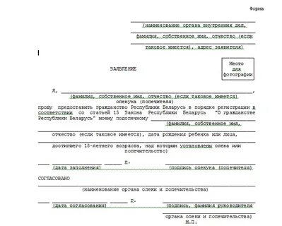 Заявление на оформление гражданства ребенку по рождению