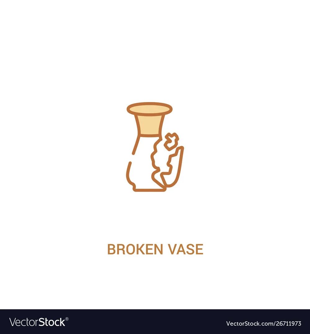 Иконка треснутой вазы. Керамика вектор. Break a Vase. Broken Vase текст.